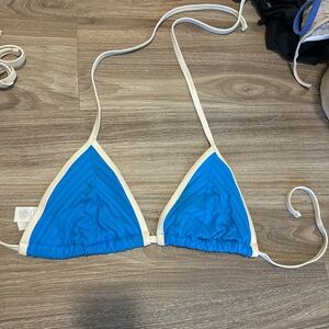 Aerie Blue and Cream Bikini Top